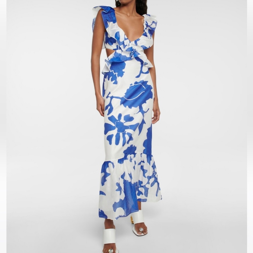 SIR the label Blue and White Floral Maxi Dress